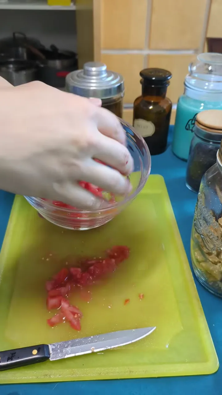 Fresh parsley being finely chopped