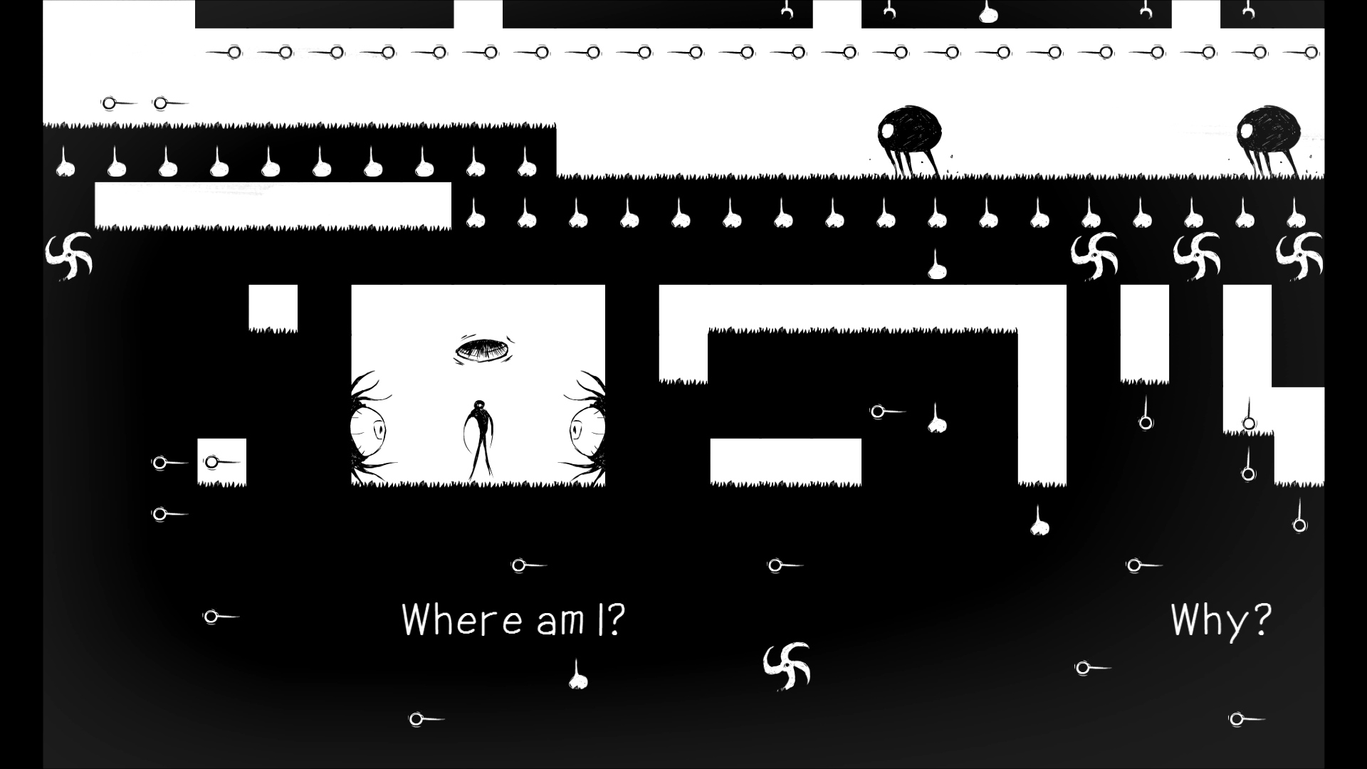 A Sym level divided between its white and black worlds